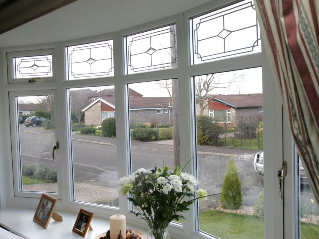 inside view of a white bow window