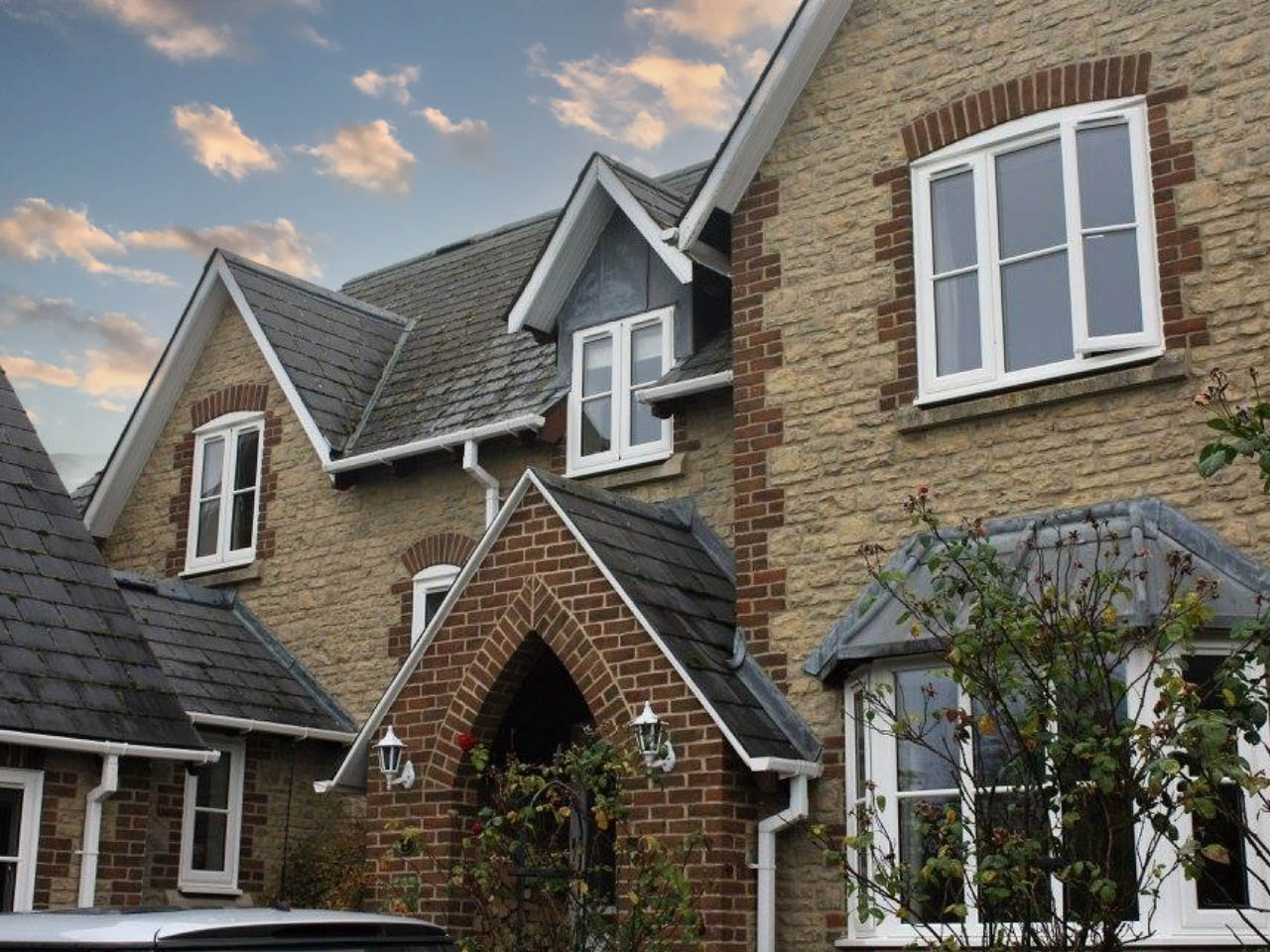 house with recently installed casement windows